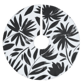 Schwarzer Kasten: Vintages Chrysanthemum Polyester Weihnachtsbaumdecke