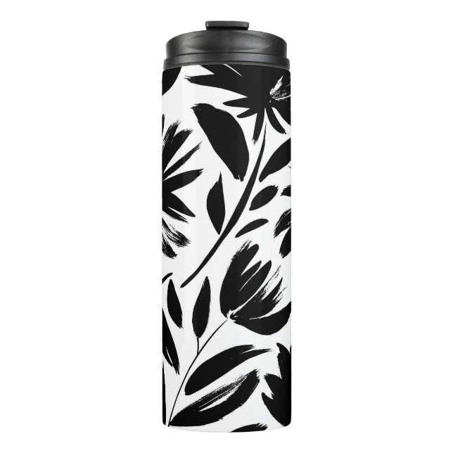 Schwarzer Kasten: Vintages Chrysanthemum Thermosbecher (Vorderseite)