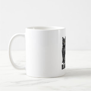 Schwarzer-Katze-Vater Vintage-Stich-T-Shirt-Design Kaffeetasse