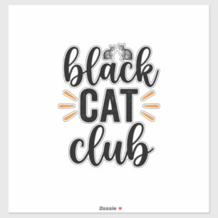 Schwarzer-Katzen-Club Vintage-Katzenliebhaber-Vekt Aufkleber