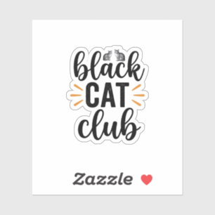 Schwarzer-Katzen-Club Vintage-Katzenliebhaber-Vekt Aufkleber