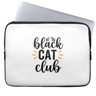 Schwarzer-Katzen-Club Vintage-Katzenliebhaber-Vekt Laptopschutzhülle