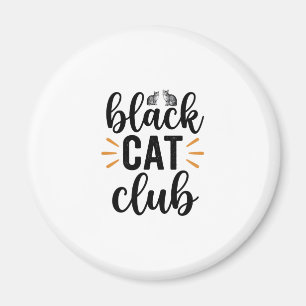 Schwarzer-Katzen-Club Vintage-Katzenliebhaber-Vekt Magnet