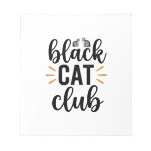 Schwarzer-Katzen-Club Vintage-Katzenliebhaber-Vekt Notizblock