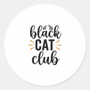 Schwarzer-Katzen-Club Vintage-Katzenliebhaber-Vekt Runder Aufkleber
