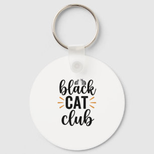 Schwarzer-Katzen-Club Vintage-Katzenliebhaber-Vekt Schlüsselanhänger