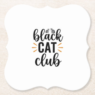 Schwarzer-Katzen-Club Vintage-Katzenliebhaber-Vekt Untersetzer