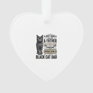 Schwarzer-Katzen-Vater Vintage-Stich T-Shirt-Desig Ornament