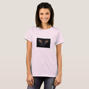 Schwarzer Katzenaugen Rosa T - Shirt