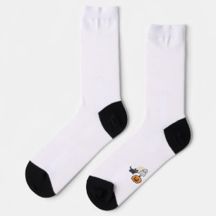 Schwarzer Katzengast mit Kürbiskeim laufen Socken