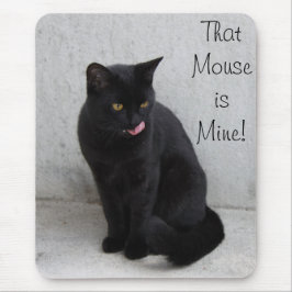 Schwarzer Katzenmousepad Mousepad