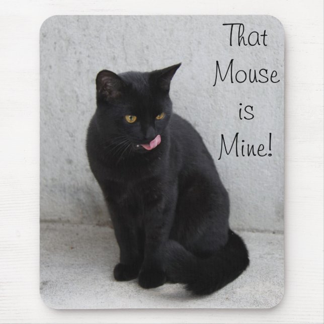 Schwarzer Katzenmousepad Mousepad (Vorne)
