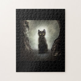 Schwarzer Katzenschatten Dunkle Höhle durch Mondli Puzzle