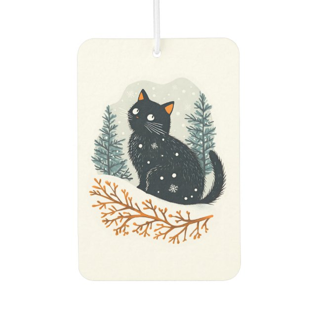 Schwarzer Katzenschnee Autolufterfrischer (Vorderseite)