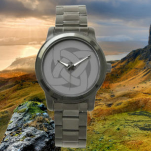 Schwarzer Keltischer Knoten Armbanduhr