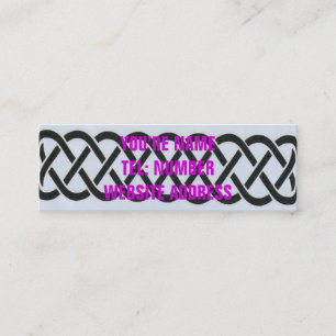 Schwarzer keltischer Knoten auf Weiß Mini Visitenkarte