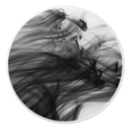 Schwarzer Keramik-Griff des Feuer-I durch Künstler Keramikknauf