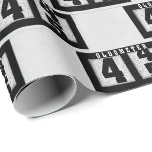 Schwarzer Kilometerzähler zum 45. Geburtstag  Geschenkpapier