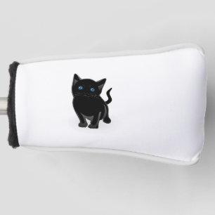 Schwarzer Kitty-Cartoon Golf Headcover