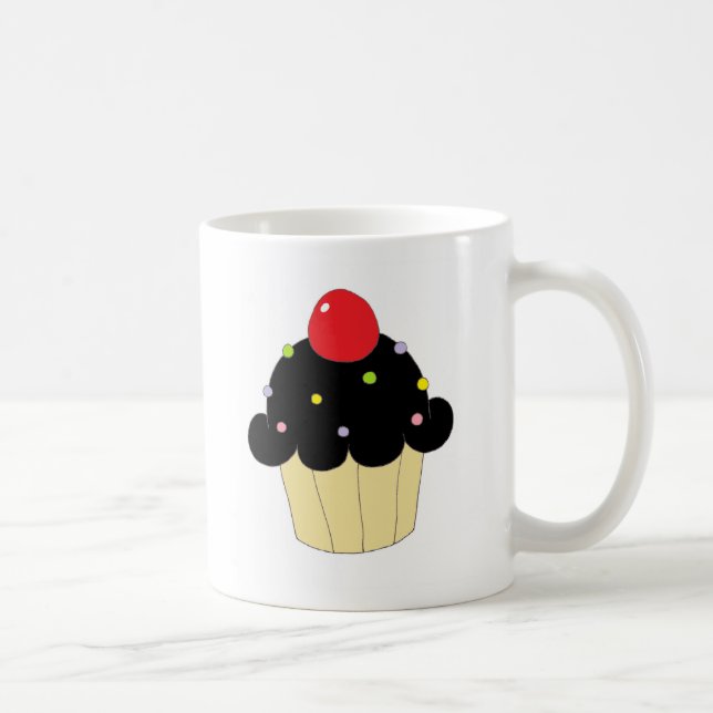 Schwarzer kleiner Kuchen Kaffeetasse (Rechts)