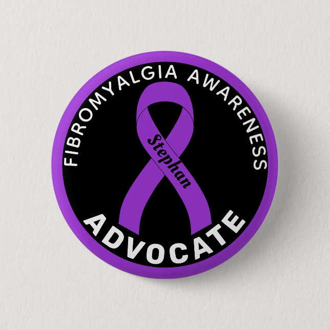 Schwarzer Knopf der Fibromyalgie Button (Vorderseite)