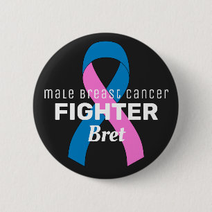 Schwarzer Knopf für männliche Brustkrebserkrankung Button