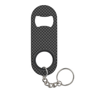 Schwarzer Kohlenstoff-Faser-Art-Druck-Hintergrund Mini Flaschenöffner