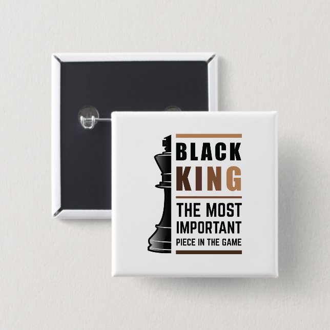 Schwarzer König das wichtigste Stück in Spiel 2 Button (Vorne & Hinten)