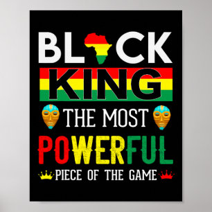 Schwarzer König Die Mächtigste Figur Im Spiel Männ Poster