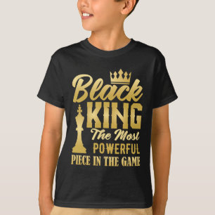 Schwarzer König Die mächtigste Figur im Spiel Männ T-Shirt