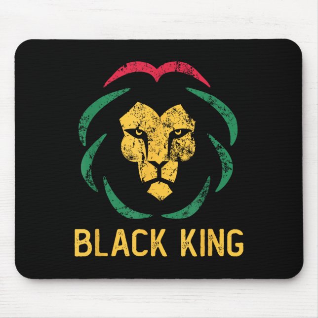 Schwarzer König Löwe Schwarze Geschichte Monat Män Mousepad (Vorne)