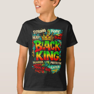 Schwarzer König Mann Gottes starker Führer Melanin T-Shirt