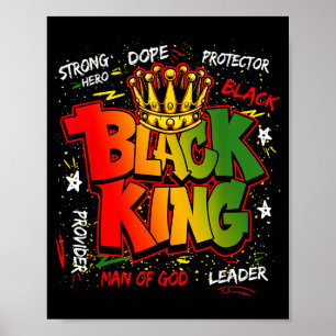 Schwarzer König Mann Gottes Starker Held Schwarze Poster