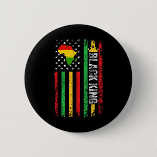Schwarzer König Melanin Afrikanisch-Amerikanische Button