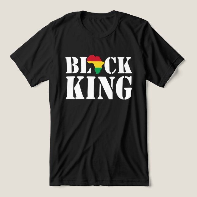 Schwarzer König Tri-Blend Shirt (Design Vorderseite)