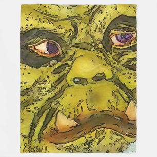 Schwarzer Kontur-Cartoon Fleecedecke