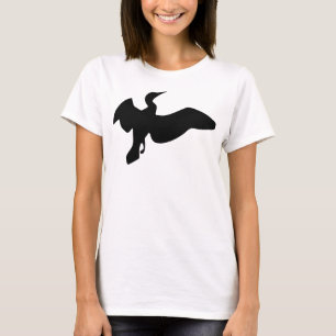Schwarzer Kormoran im Flug T-Shirt
