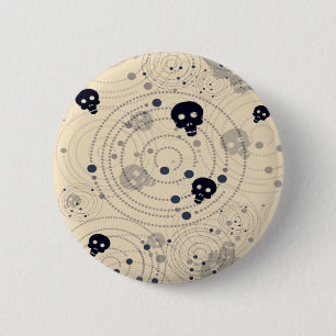 Schwarzer Kosmischer Zuckerschädel Button