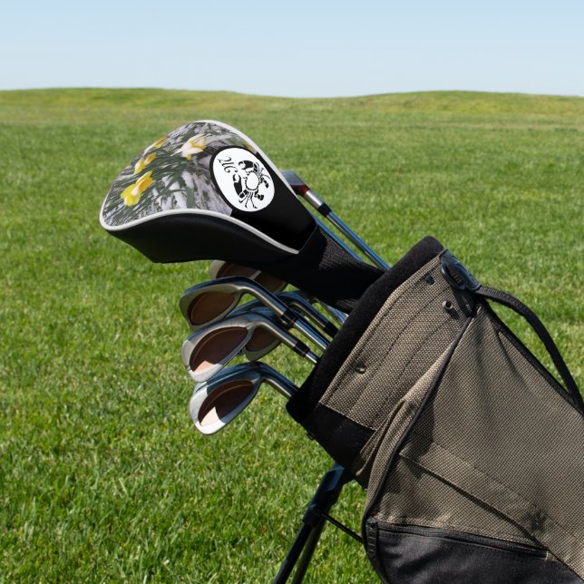 Schwarzer Krabbenstift Monogramm w Foto Golf Headcover (In SItu)