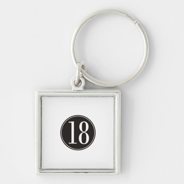 Schwarzer Kreis #18 (Front) Schlüsselanhänger (Vorne)
