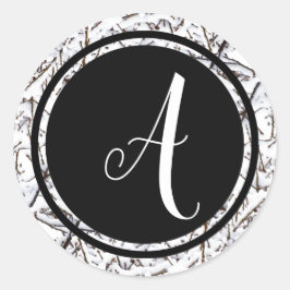 Schwarzer Kreis des Winterschnees - Circle Sticker