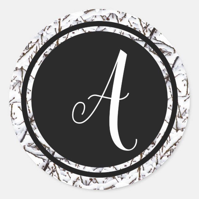 Schwarzer Kreis des Winterschnees - Circle Sticker (Vorderseite)
