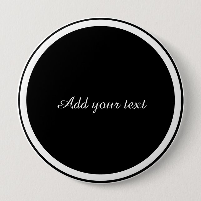 Schwarzer Kreis mit weißem Kreisrahmen TEMPLATE,  Button (Vorderseite)
