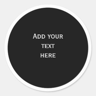 Schwarzer Kreis mit weißem Rahmen TEMPLATE, Runder Aufkleber