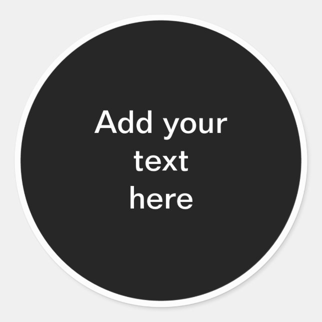 Schwarzer Kreis mit weißem Rahmen TEMPLATE, Runder Aufkleber (Vorderseite)