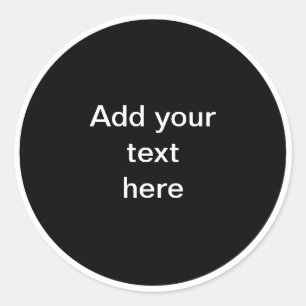 Schwarzer Kreis mit weißem Rahmen TEMPLATE, Runder Aufkleber