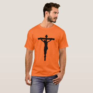 Schwarzer Kruzifix-T - Shirt christlicher