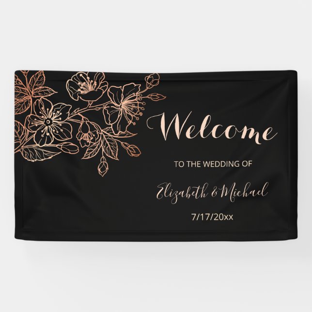 Schwarzer Kupferflor | Goth Wedding Welcome Banner (Horizontal)