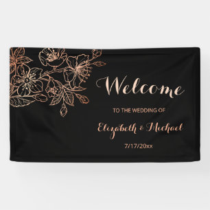 Schwarzer Kupferflor Gothic Wedding Welcome Banner