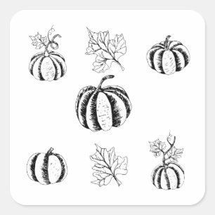 Schwarzer Kürbis für Halloween-Sticker Quadratischer Aufkleber